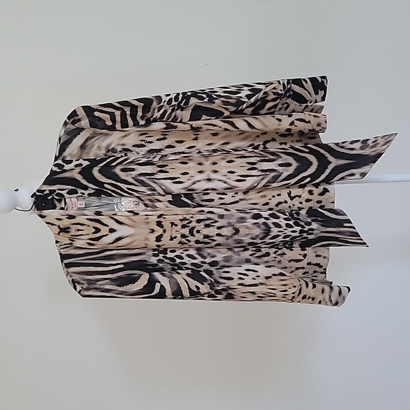 Chico's Black Label Chiffon Animal Print Scarf Blouse NWT Size M - Picture 4 of 12
